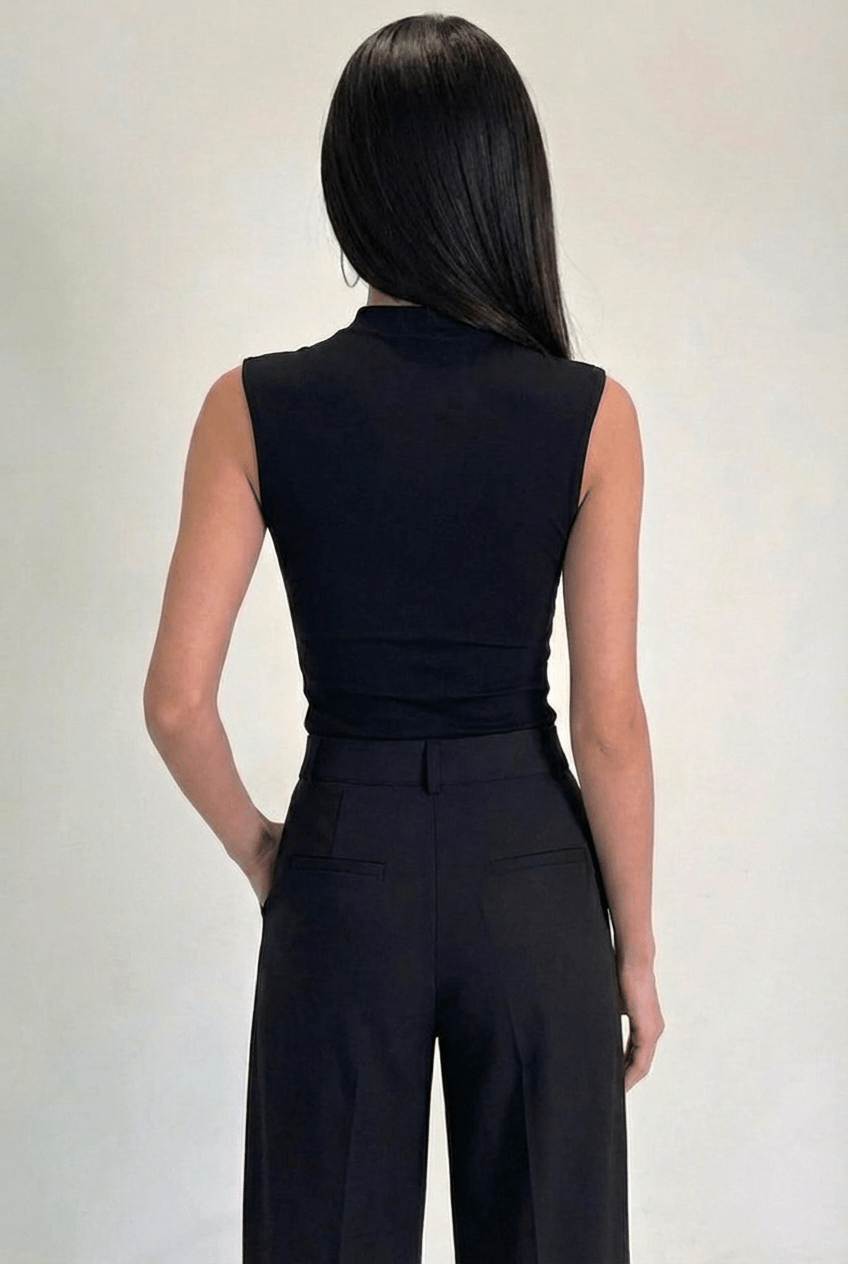 Black Reversible Veil Top - BEEGLEE