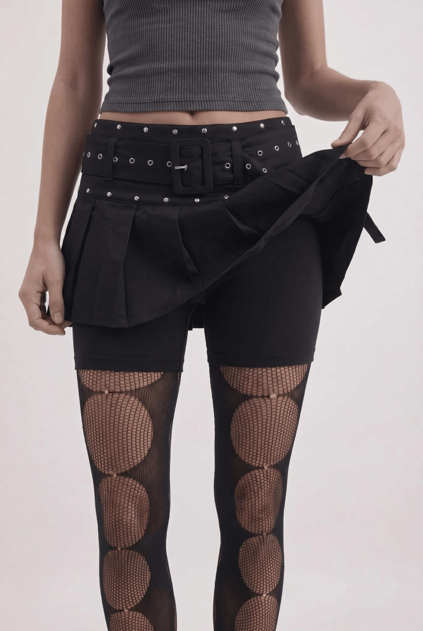 Black Riot Skort with Belt - BEEGLEE