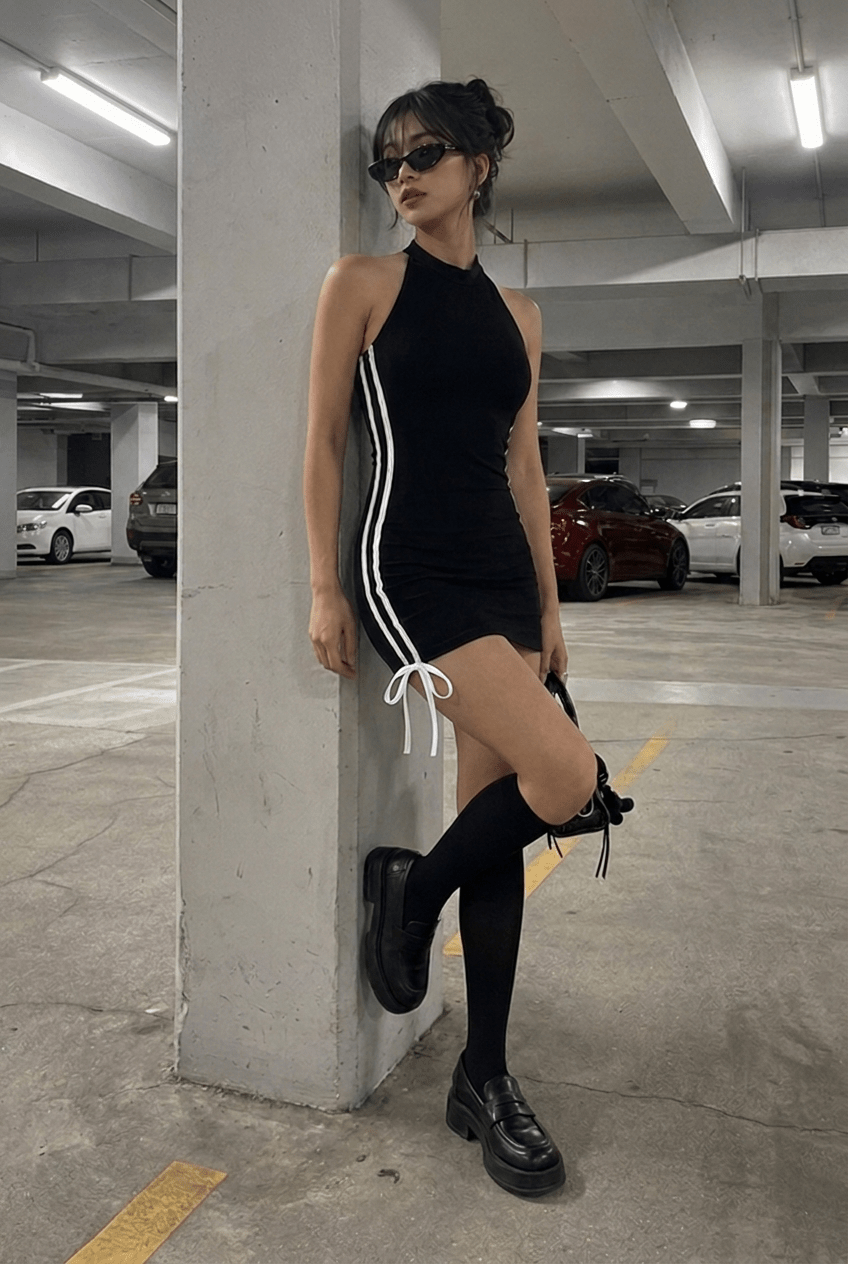 Black Sakura Dress - BEEGLEE