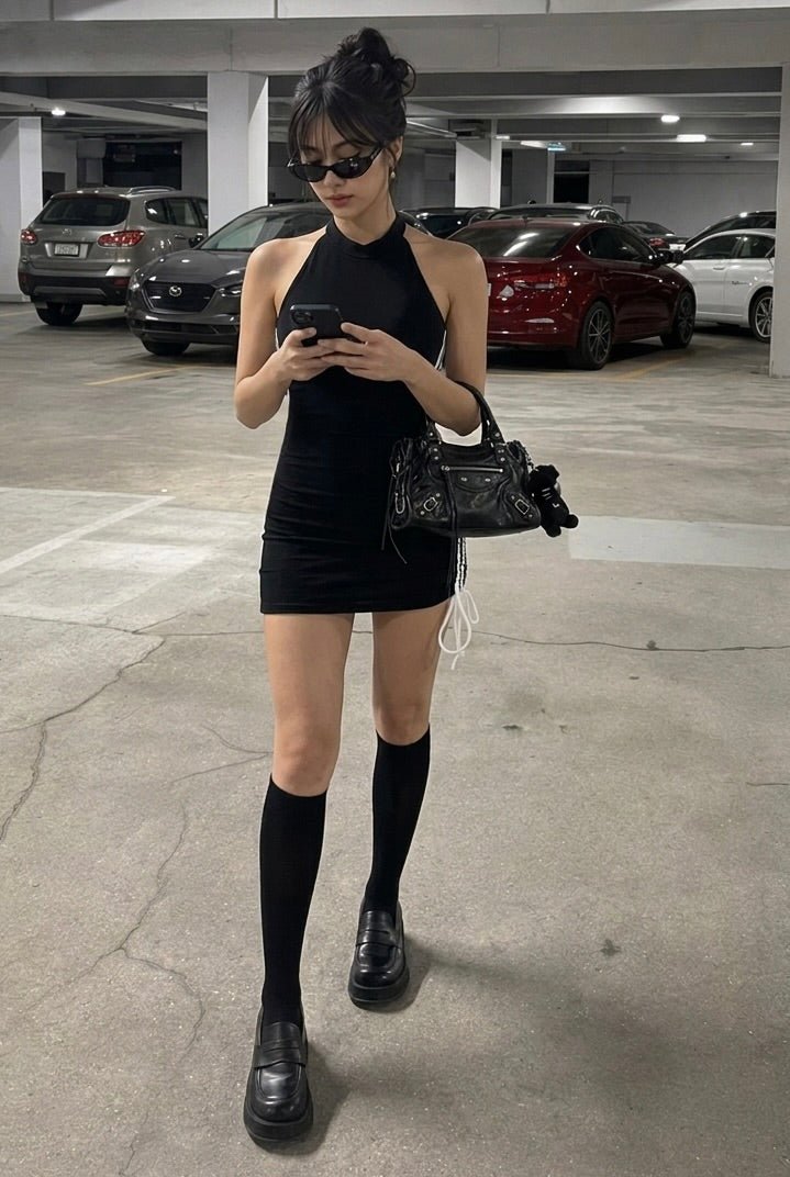 Black Sakura Dress - BEEGLEE