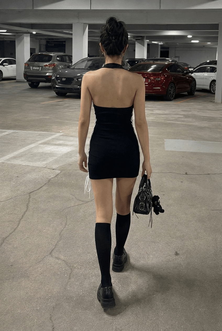 Black Sakura Dress - BEEGLEE