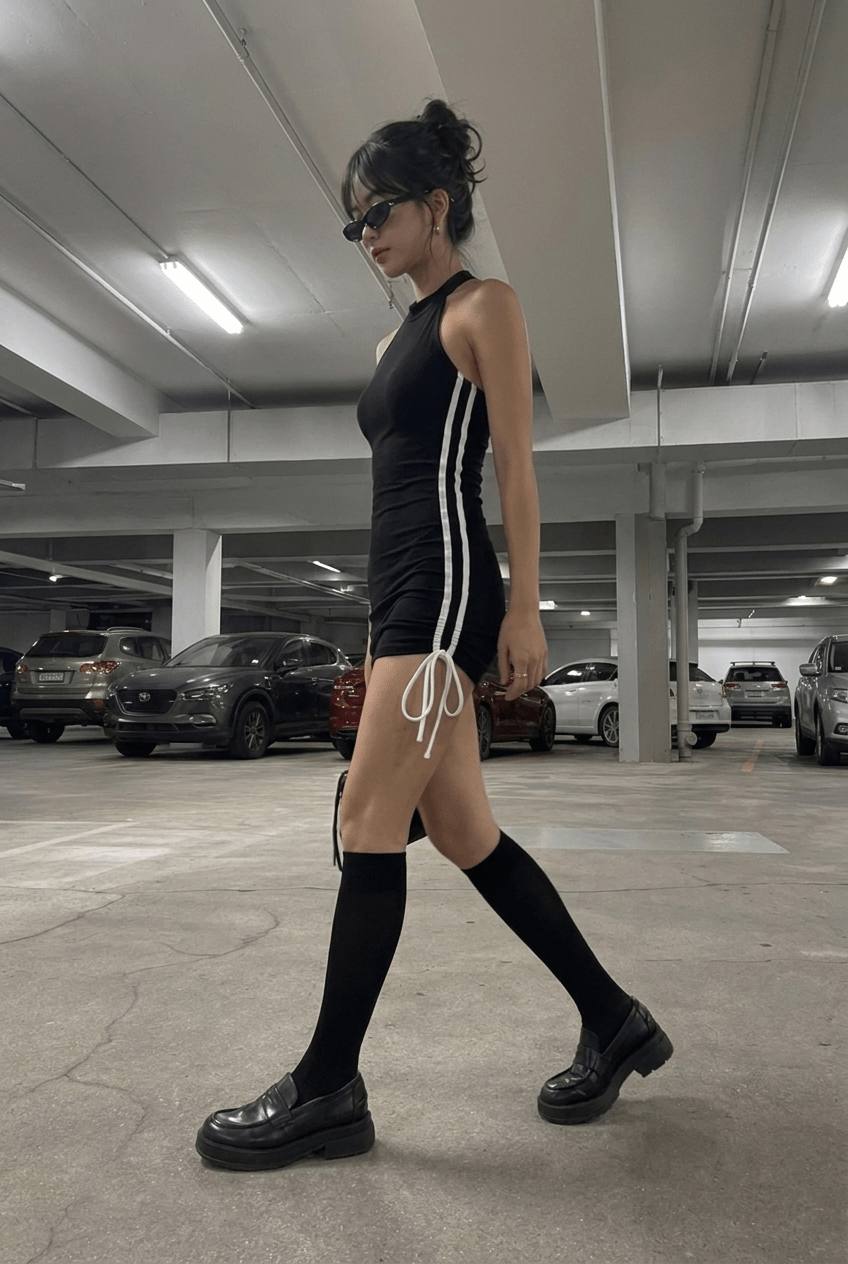 Black Sakura Dress - BEEGLEE