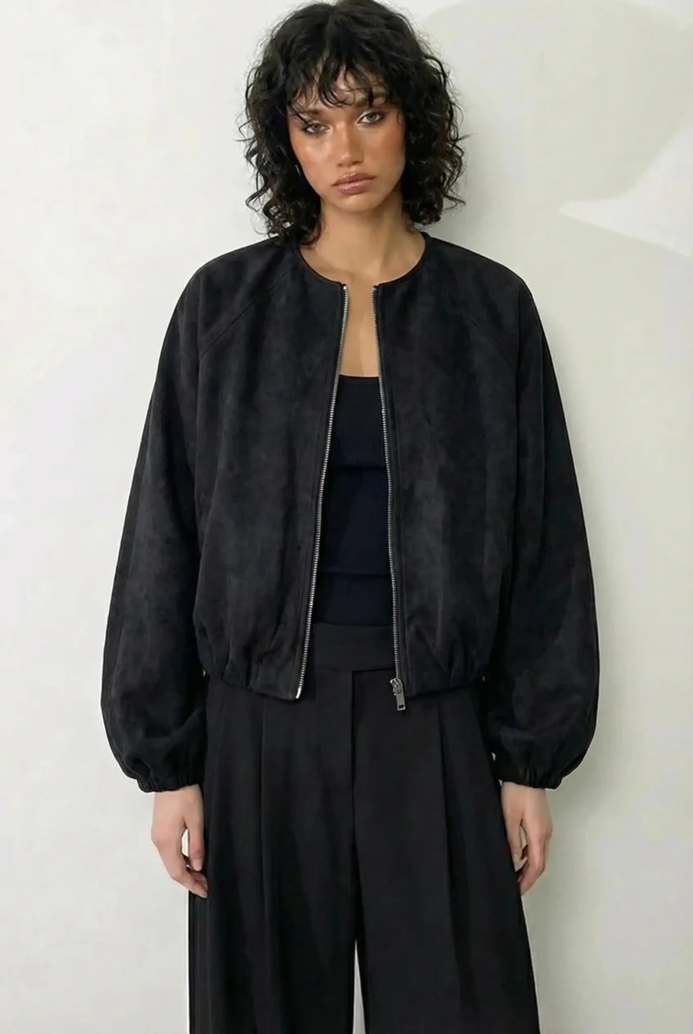 Black Seoul Air Suede Jacket - BEEGLEE