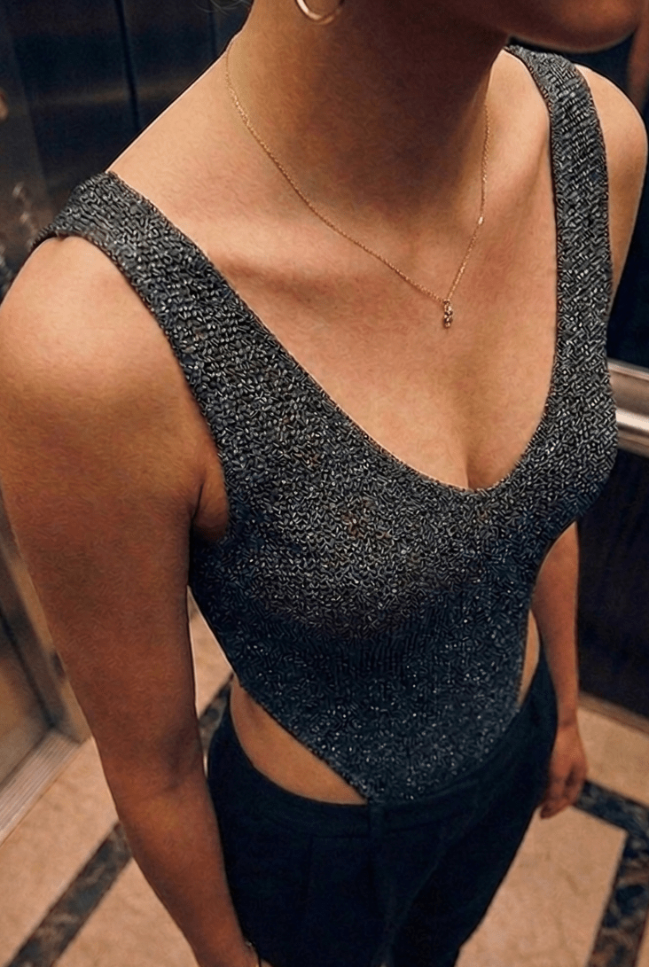 Black Seren Meshknit Bodysuit - BEEGLEE