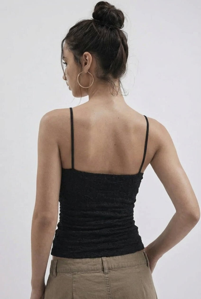 Black Sia Lace Tank - BEEGLEE