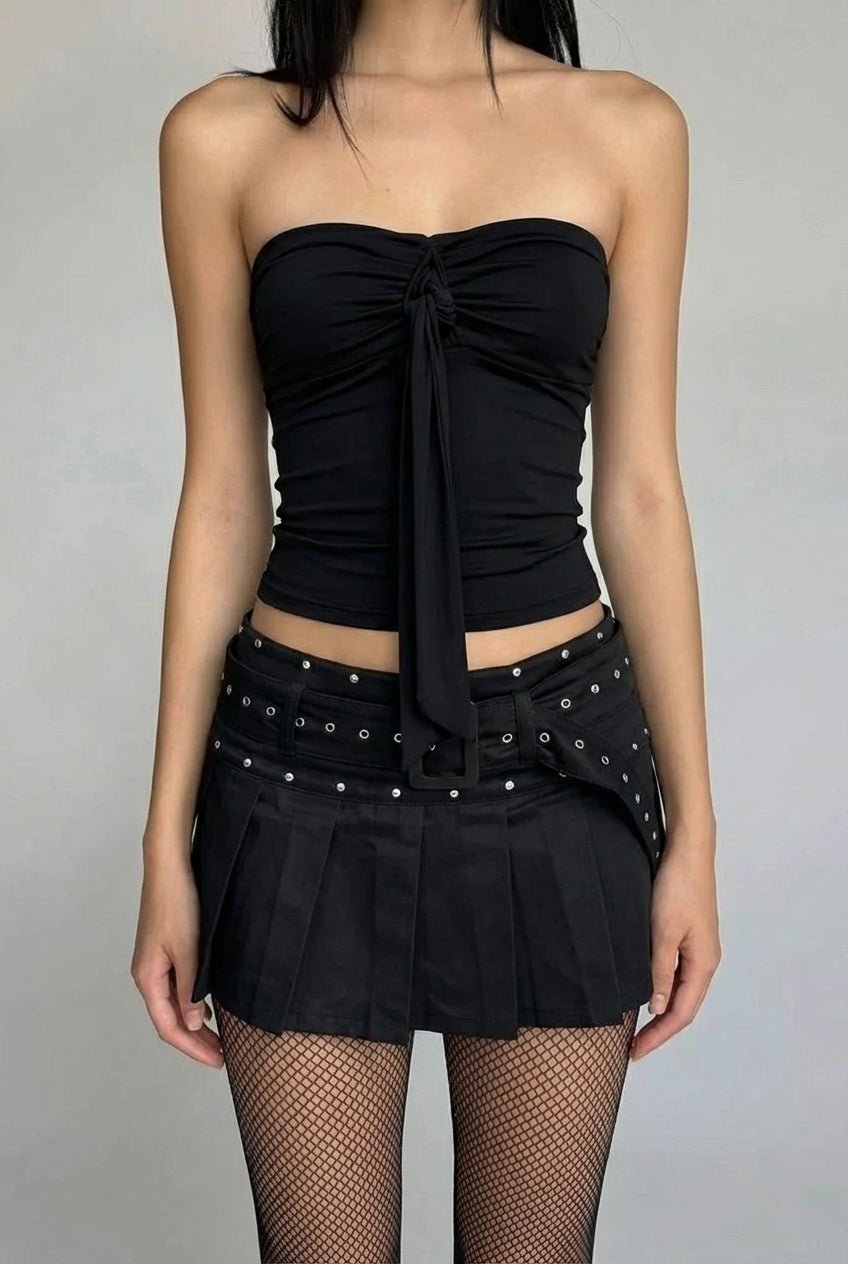 Black Slinky Halter Top - BEEGLEE