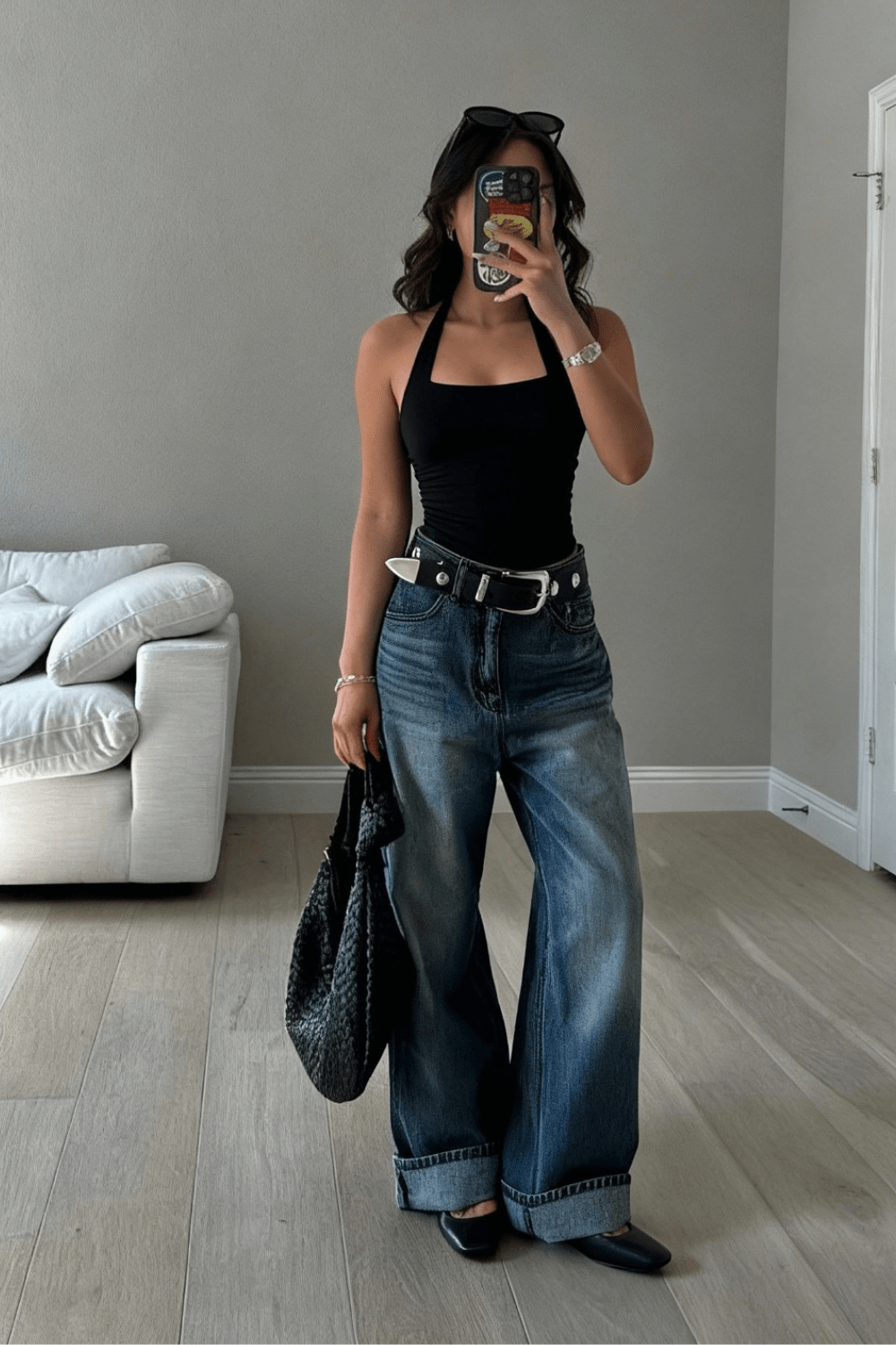 Black Straight - Up Bodysuit - BEEGLEE