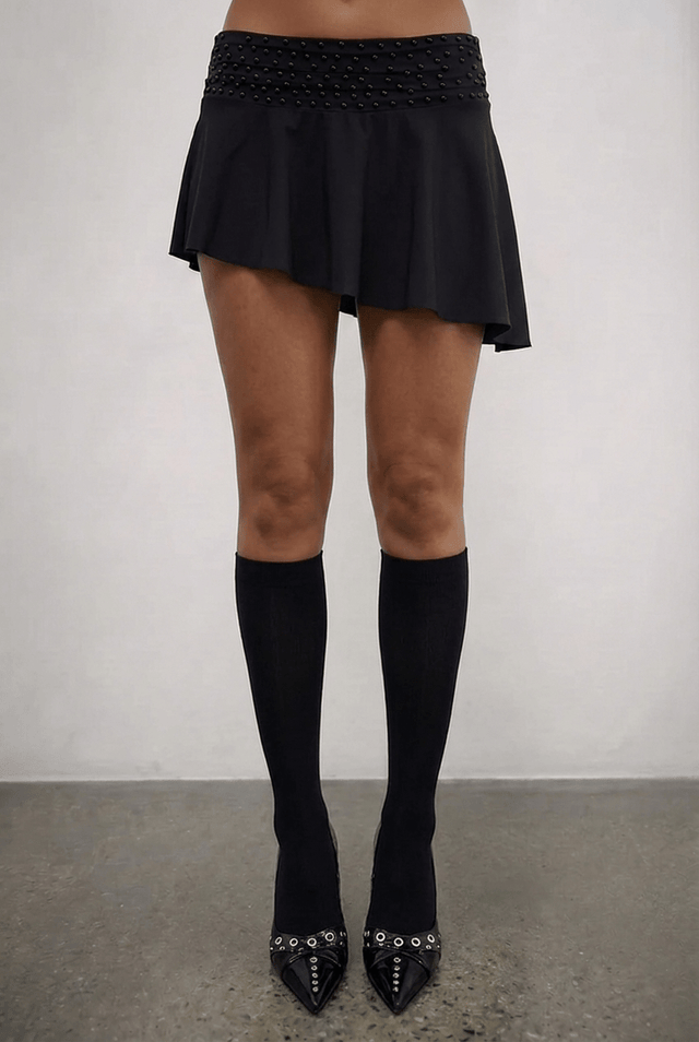 Black Pearl Flare Skort