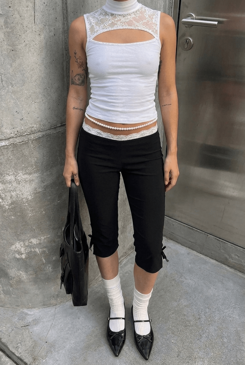Black Tie - Up Capris - BEEGLEE