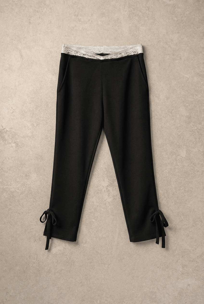 Black Tie-Up Capris - BEEGLEE