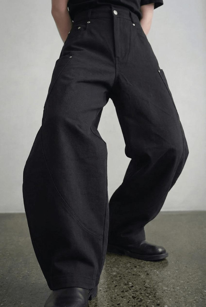 Black Utility Barrel Pants - BEEGLEE