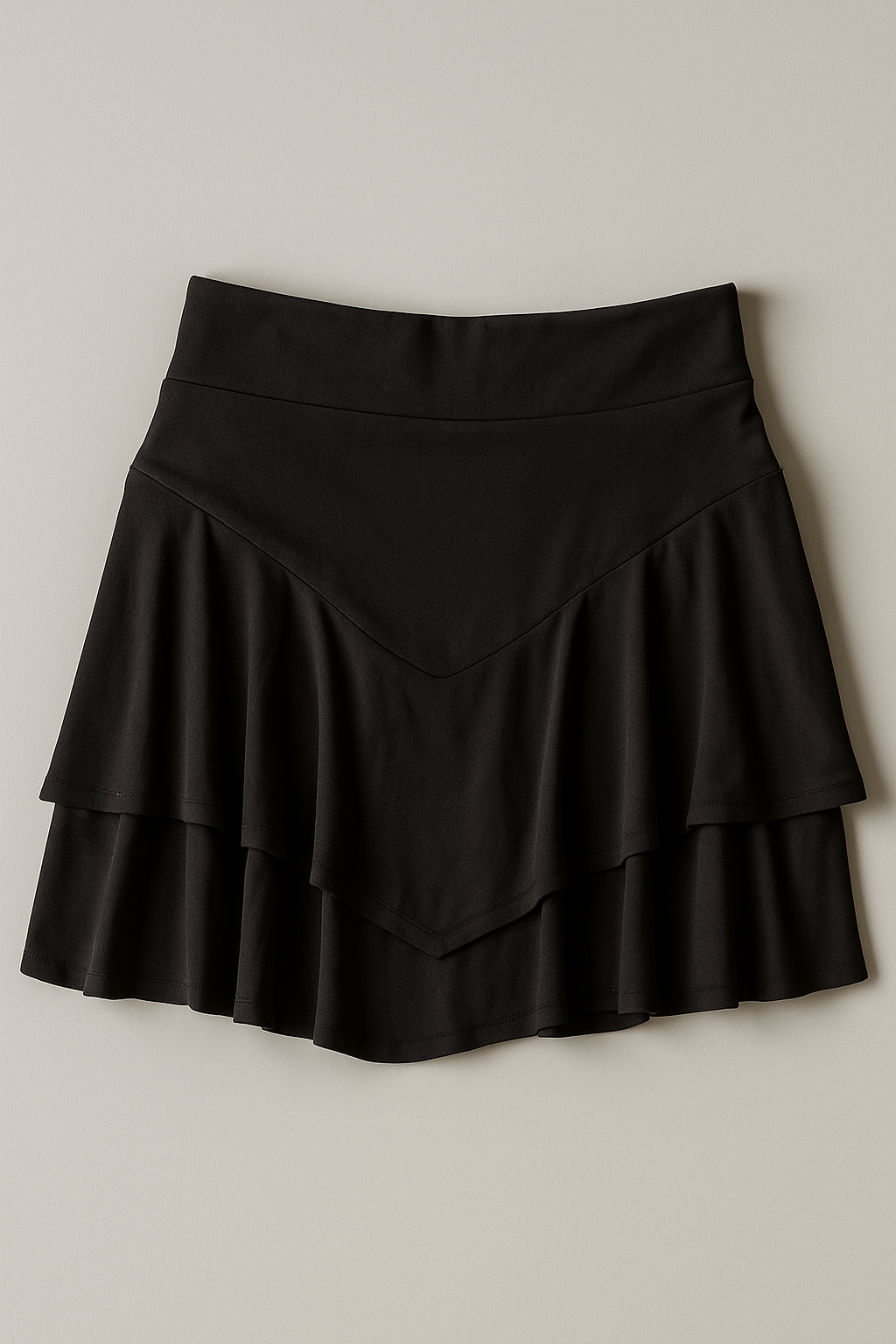 Black V shape ruffle skort - BEEGLEE