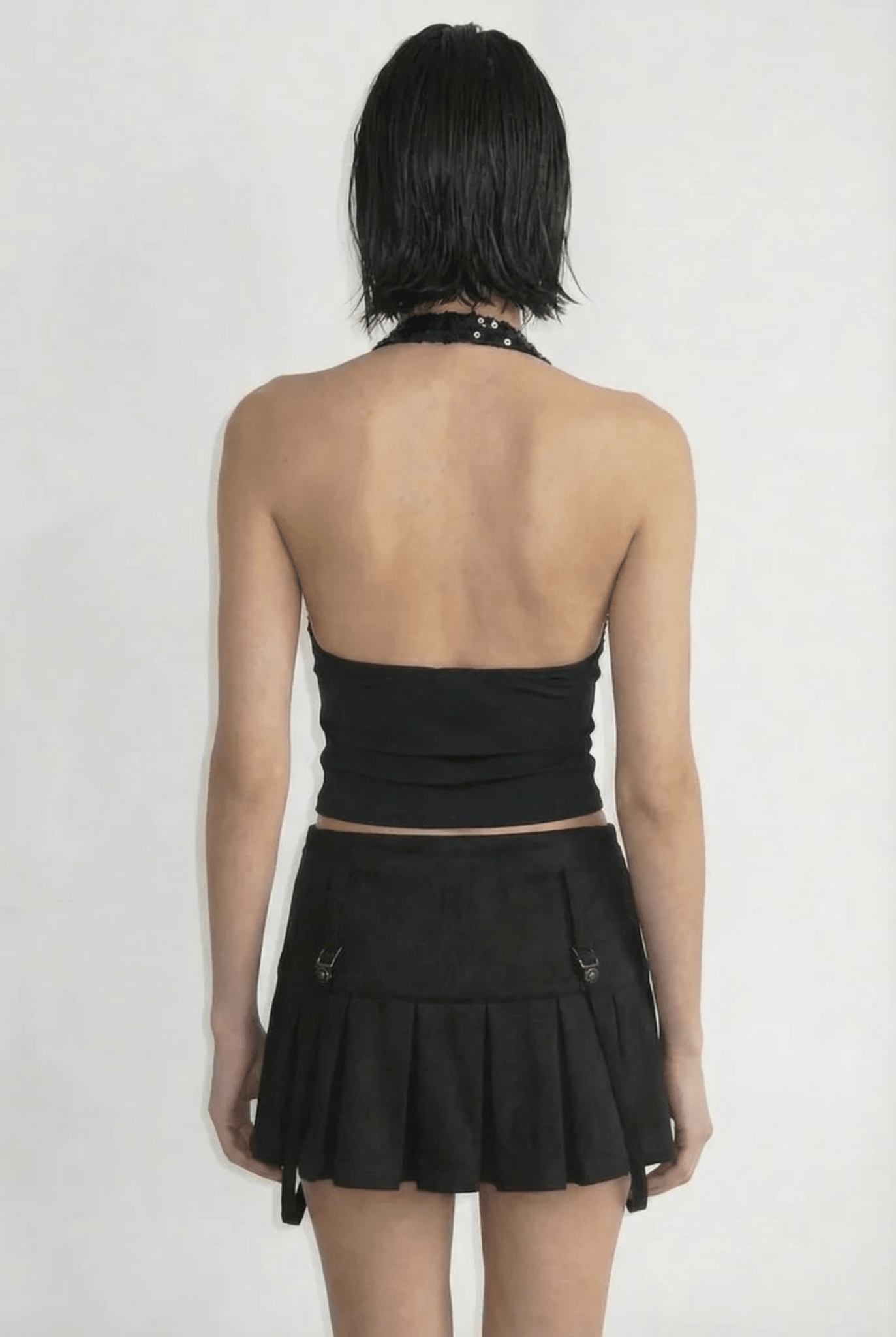 Black Veil Sequin Top - BEEGLEE