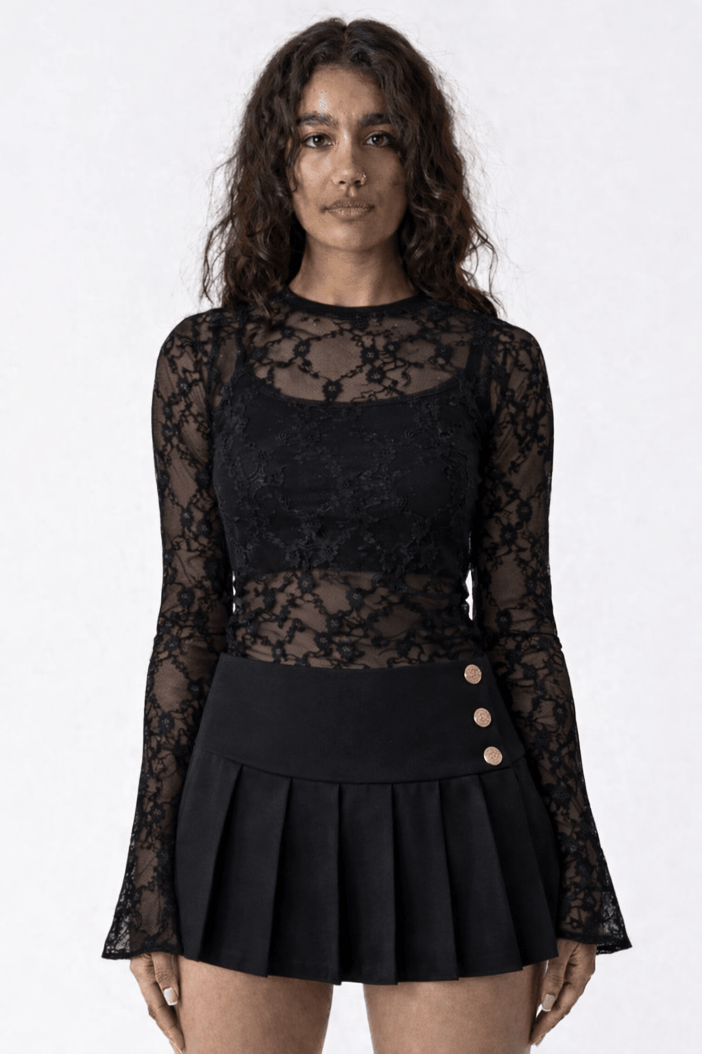Black Victoria Lace Top - BEEGLEE