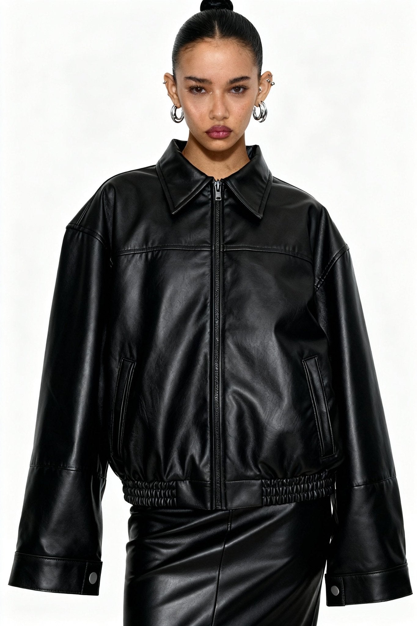 Black viper leather jacket