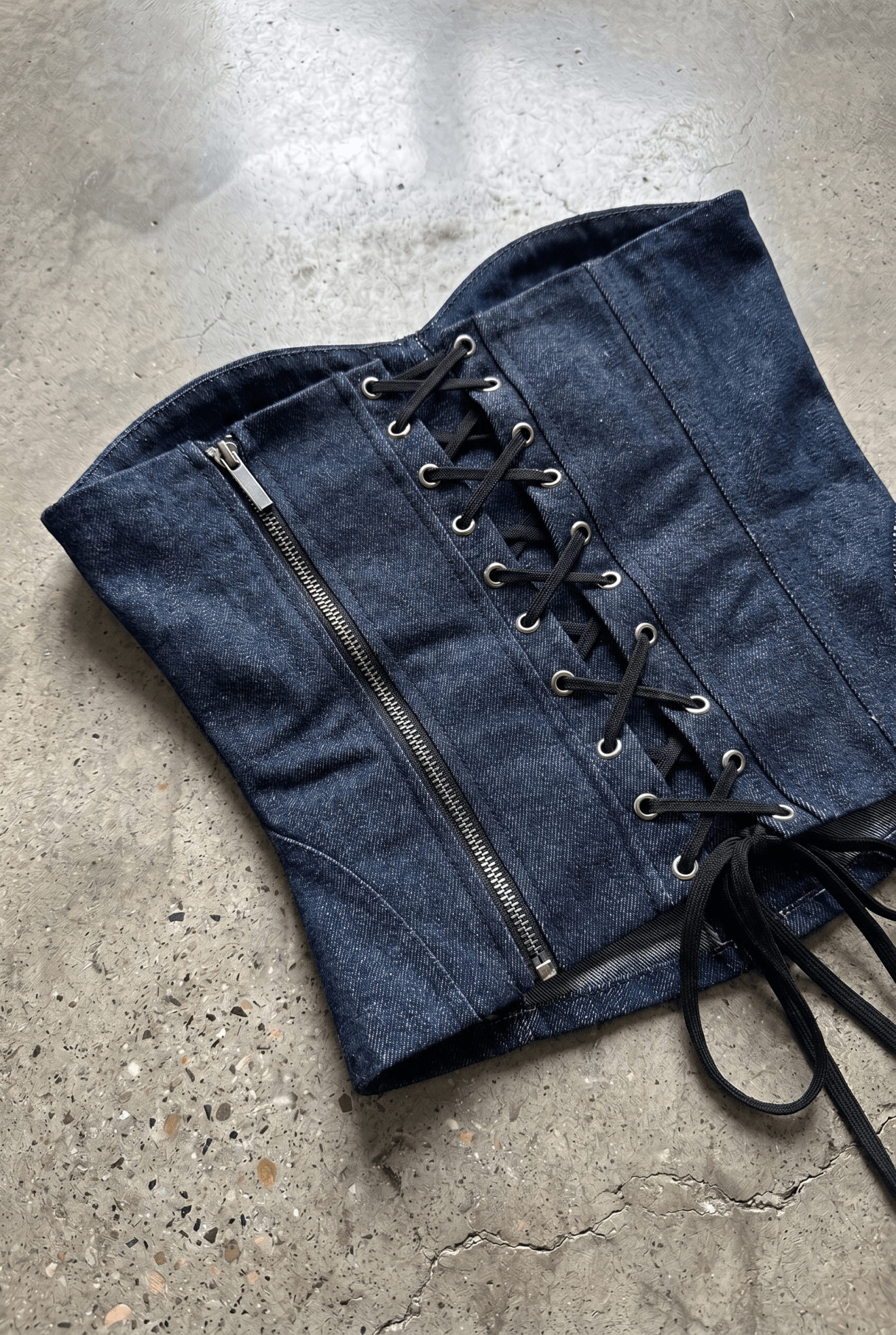 Blue Bulletproof Denim Corset - BEEGLEE