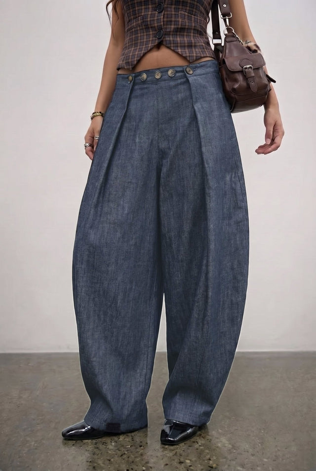 Blue Buttoned-Up Jeans