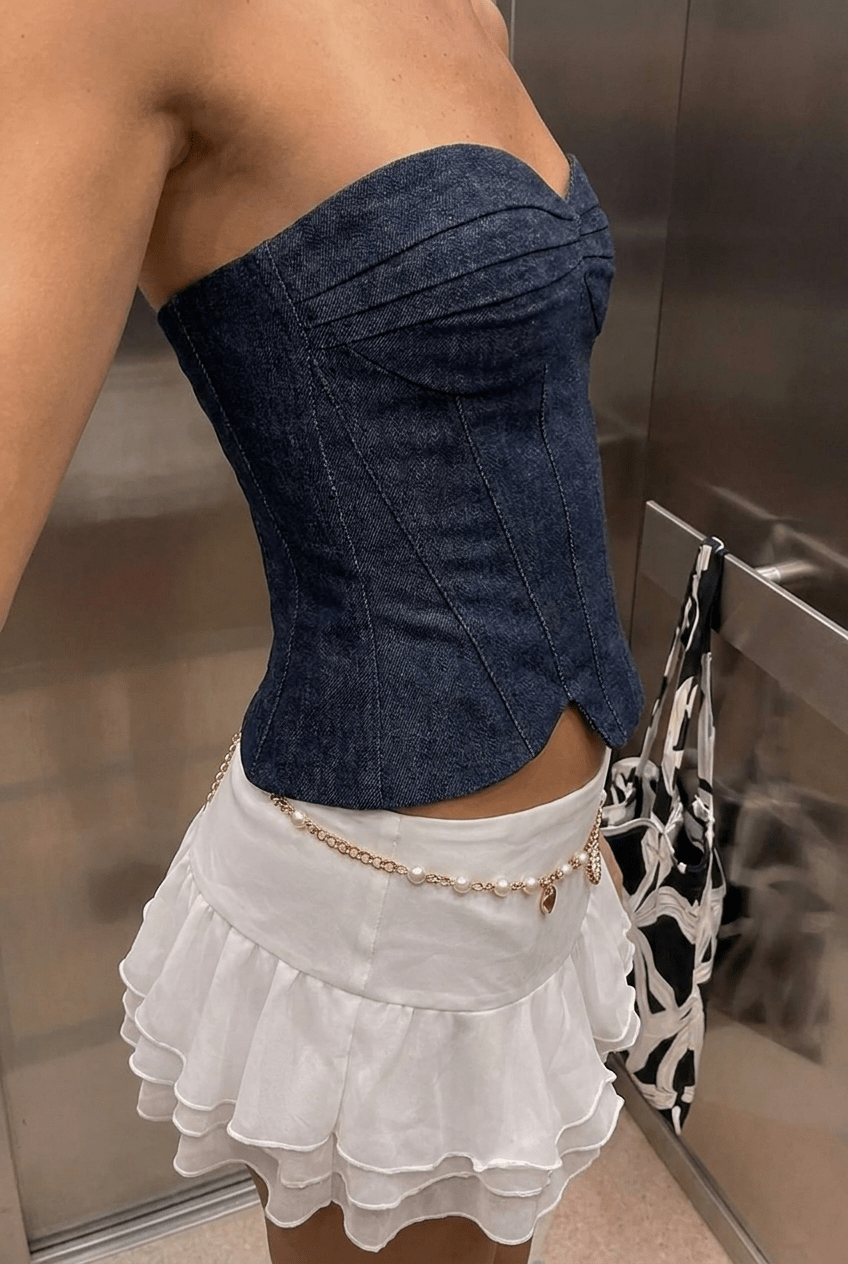 Blue Denim Corset - BEEGLEE