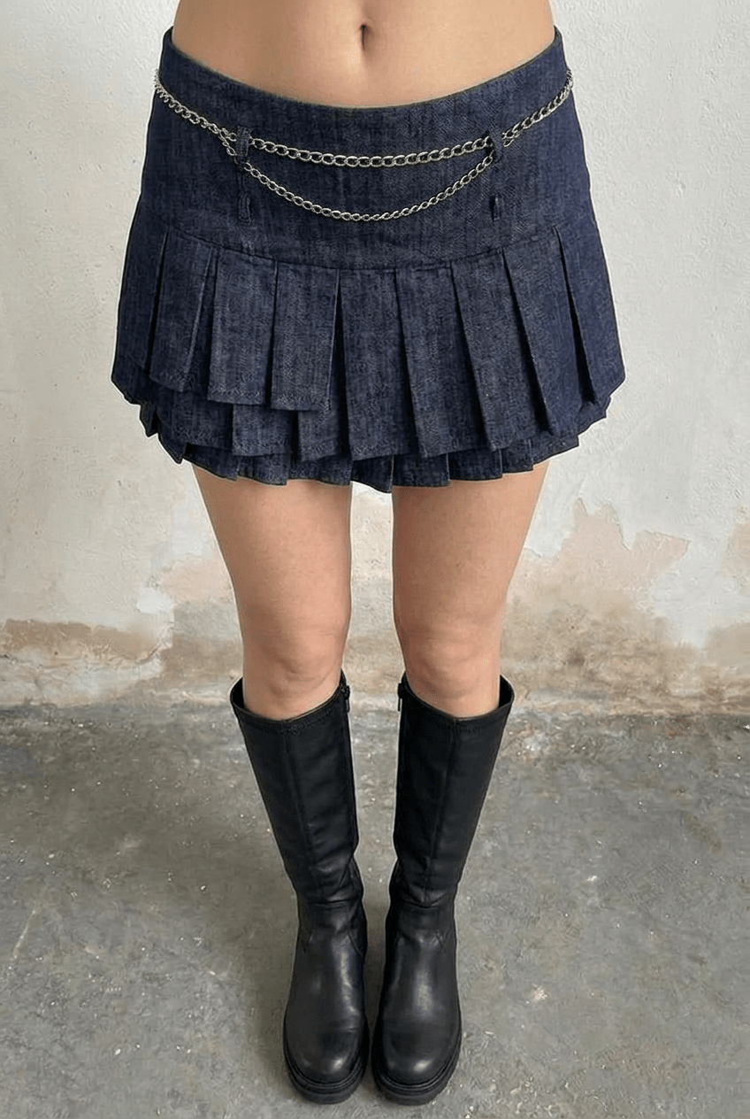 Blue Frill Mini Skort - BEEGLEE