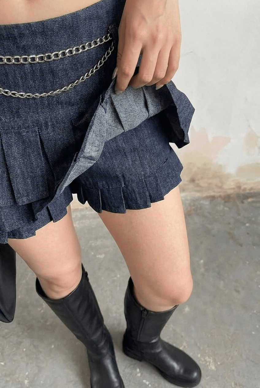 Blue Frill Mini Skort - BEEGLEE