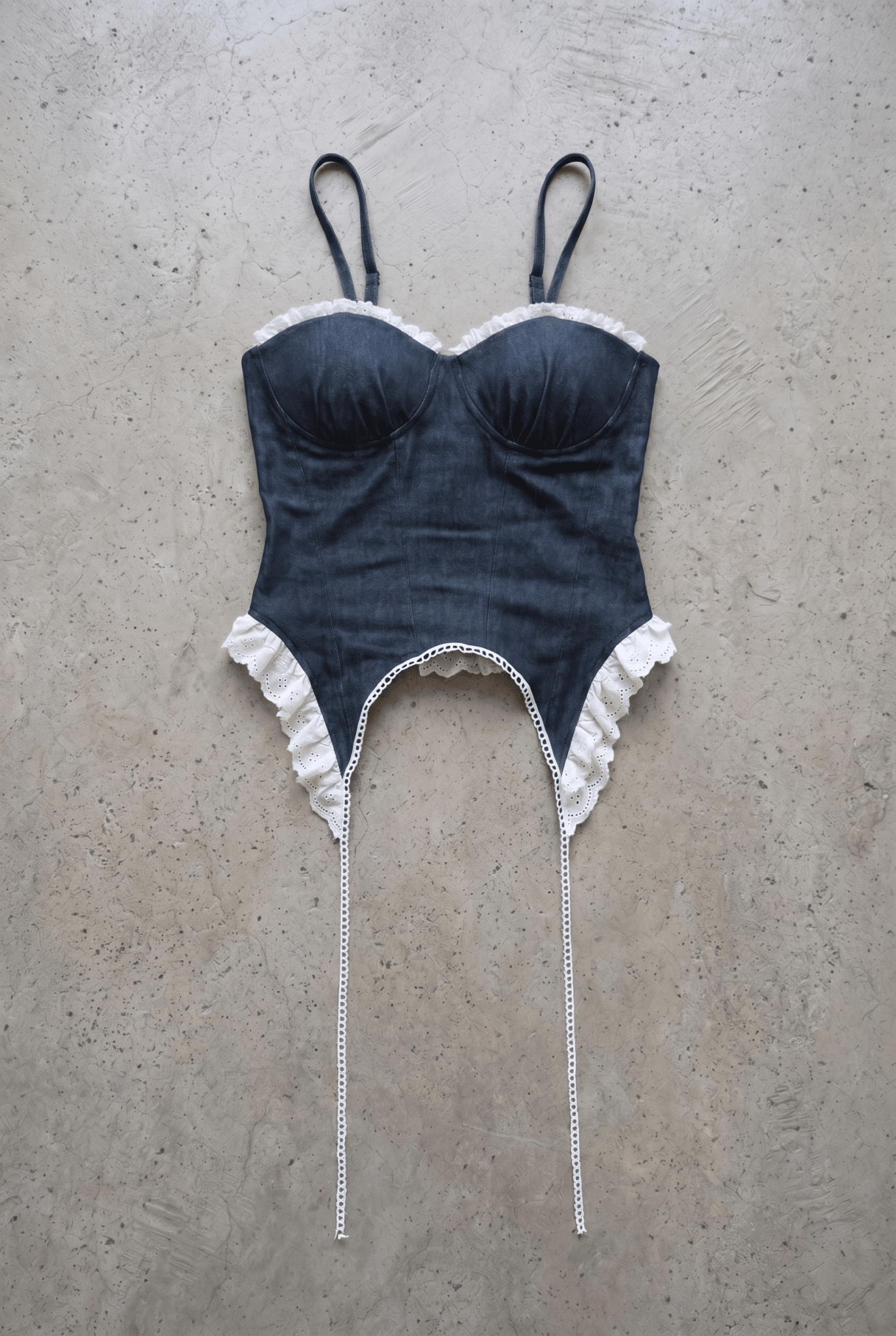 Blue Ruched Denim Top - BEEGLEE