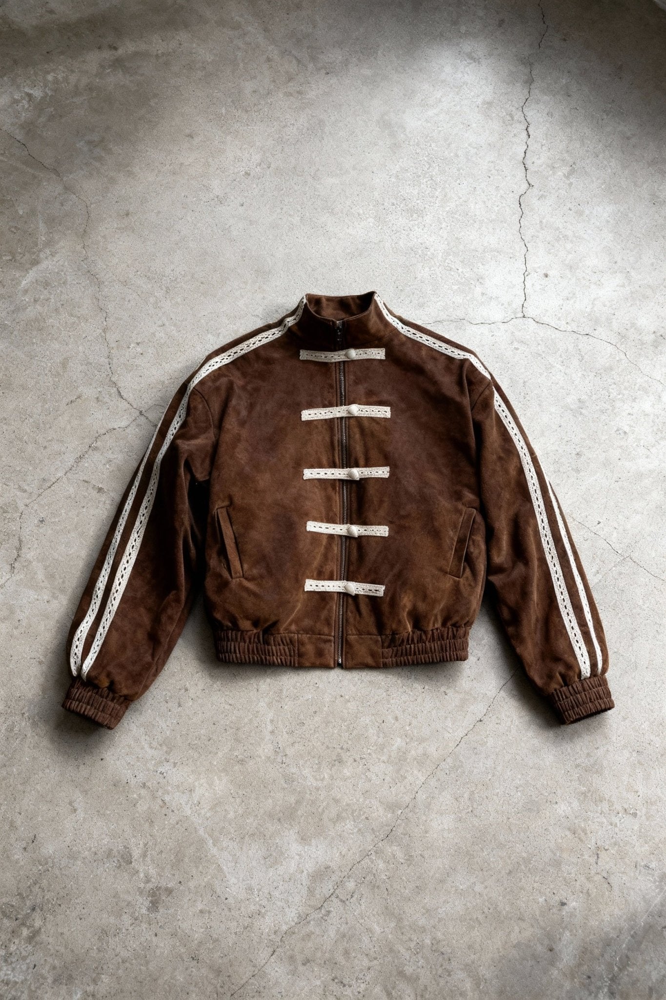 Brown Han Knot Suede Jacket - BEEGLEE