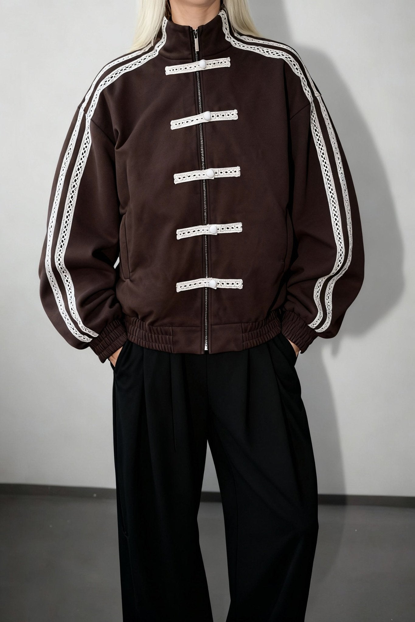 Brown Han Knot Suede Jacket - BEEGLEE