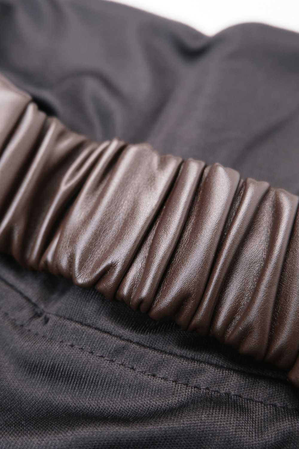 Brown Iris leather Bralette - BEEGLEE