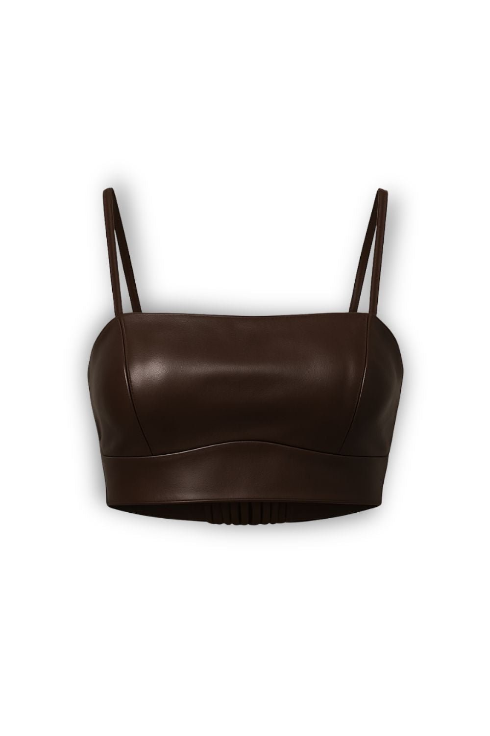 Brown Iris leather Bralette - BEEGLEE
