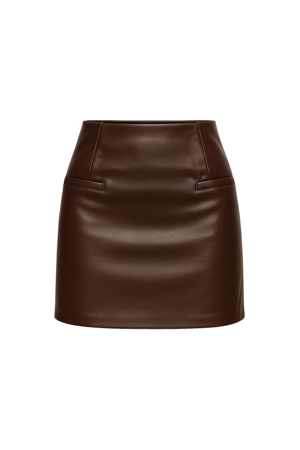 Brown mini leather skirt - BEEGLEE