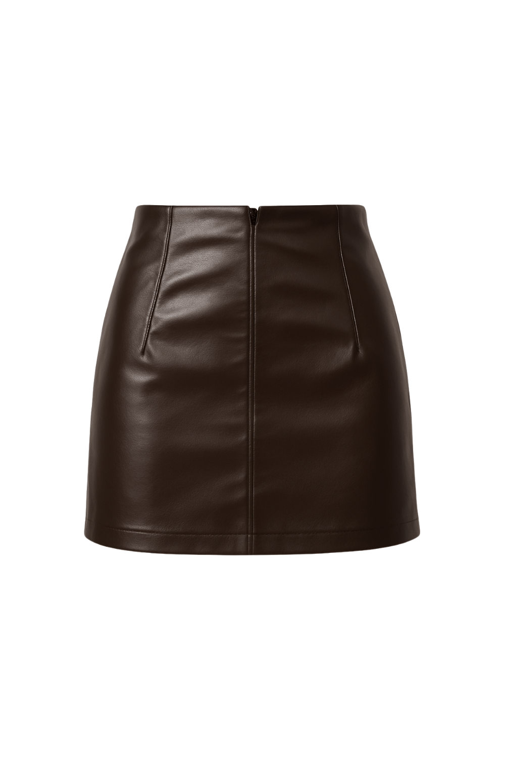Brown mini leather skirt - BEEGLEE
