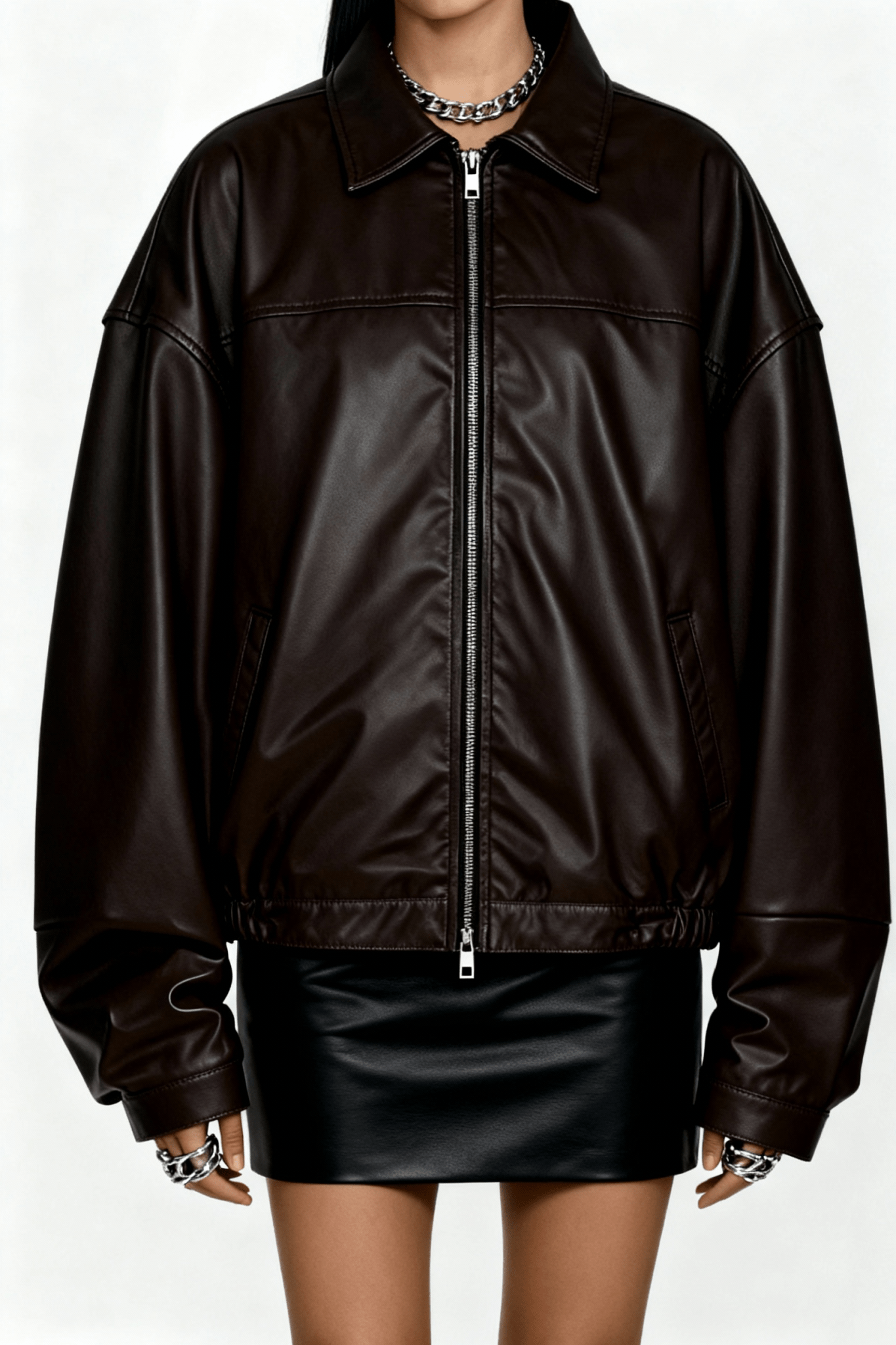 Brown viper leather jacket - BEEGLEE
