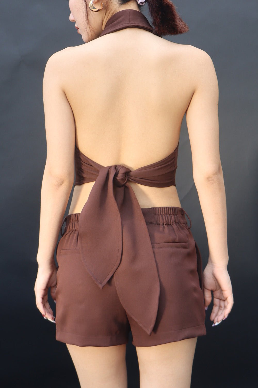 Brown Xerox Tailored Shorts - BEEGLEE