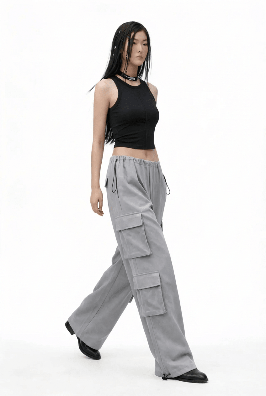 Cool Grey FreeFall Drawstring Pants - BEEGLEE