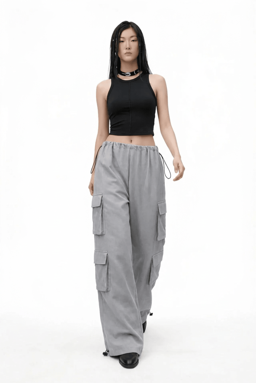 Cool Grey FreeFall Drawstring Pants - BEEGLEE