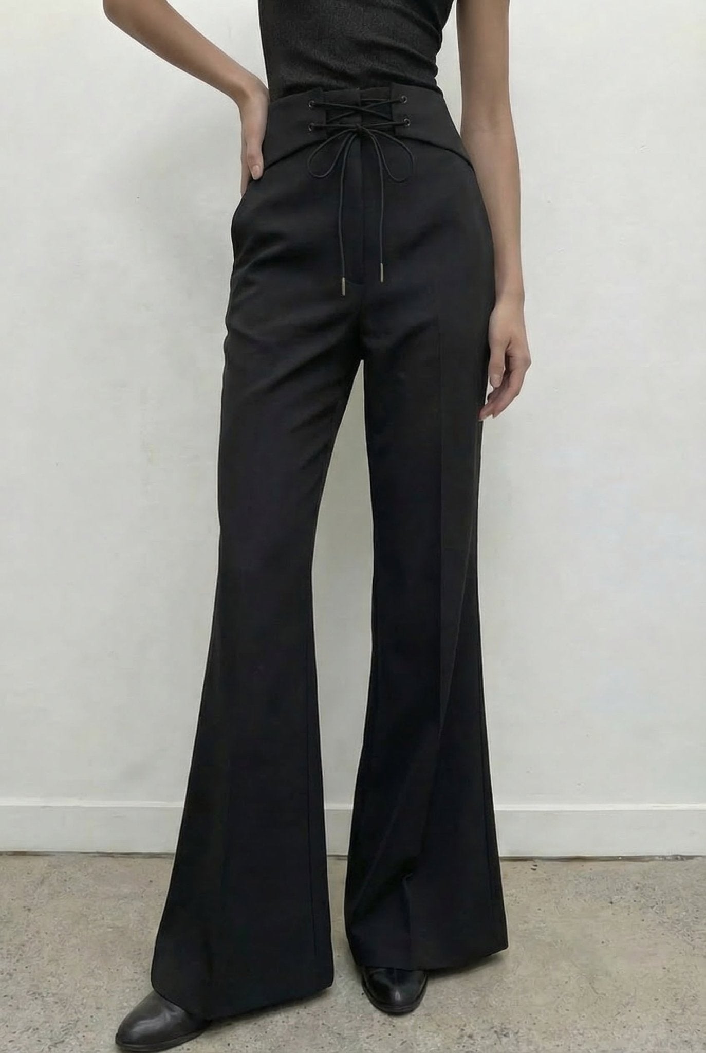 Drawstring Flared Pants - BEEGLEE