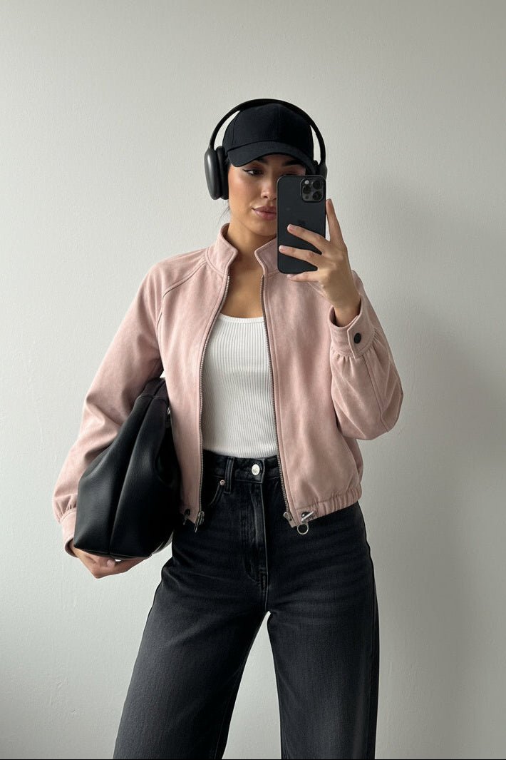 Dust Rose Nari Bomber Jacket - BEEGLEE