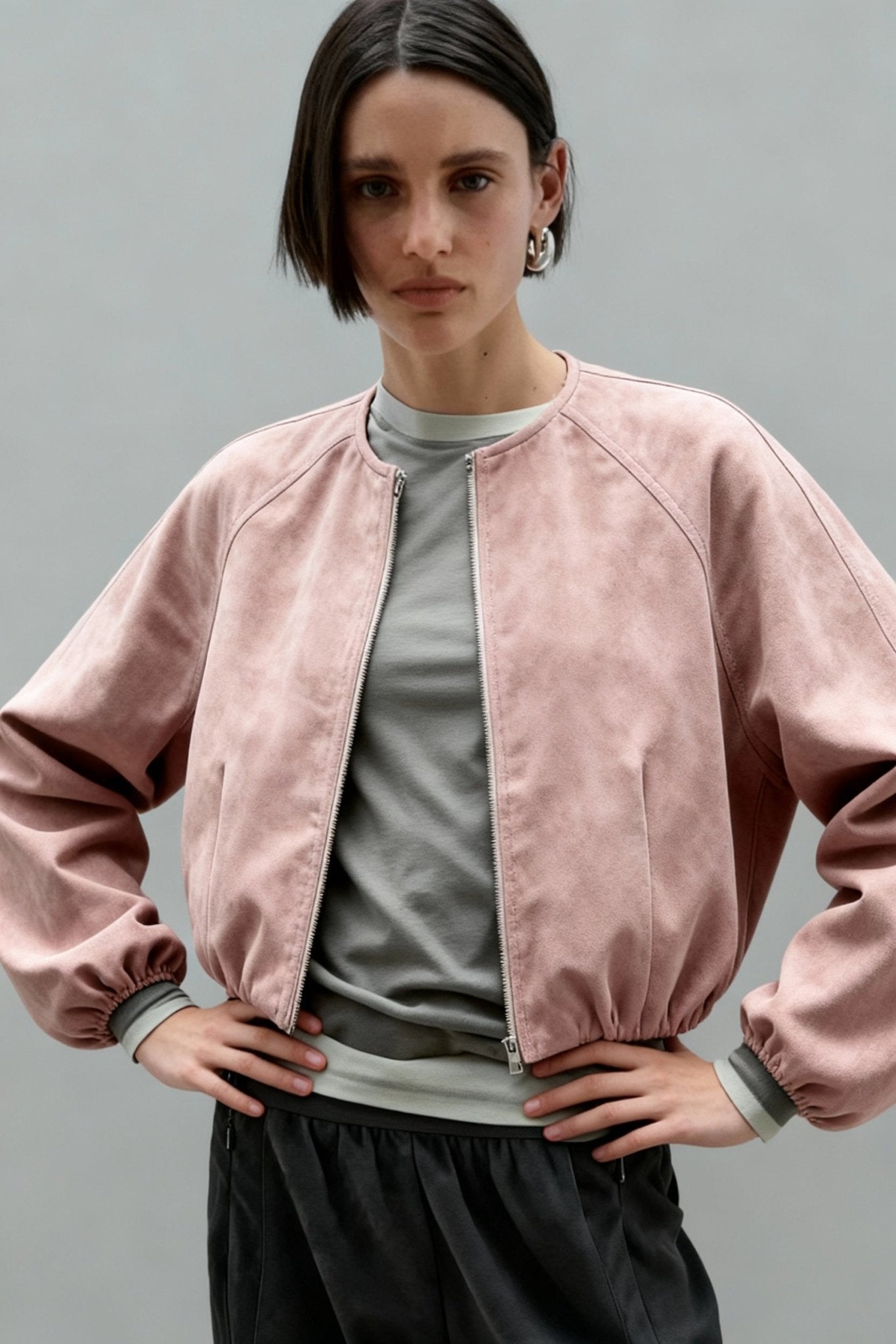 Dust Rose Seoul Air Suede Jacket - BEEGLEE