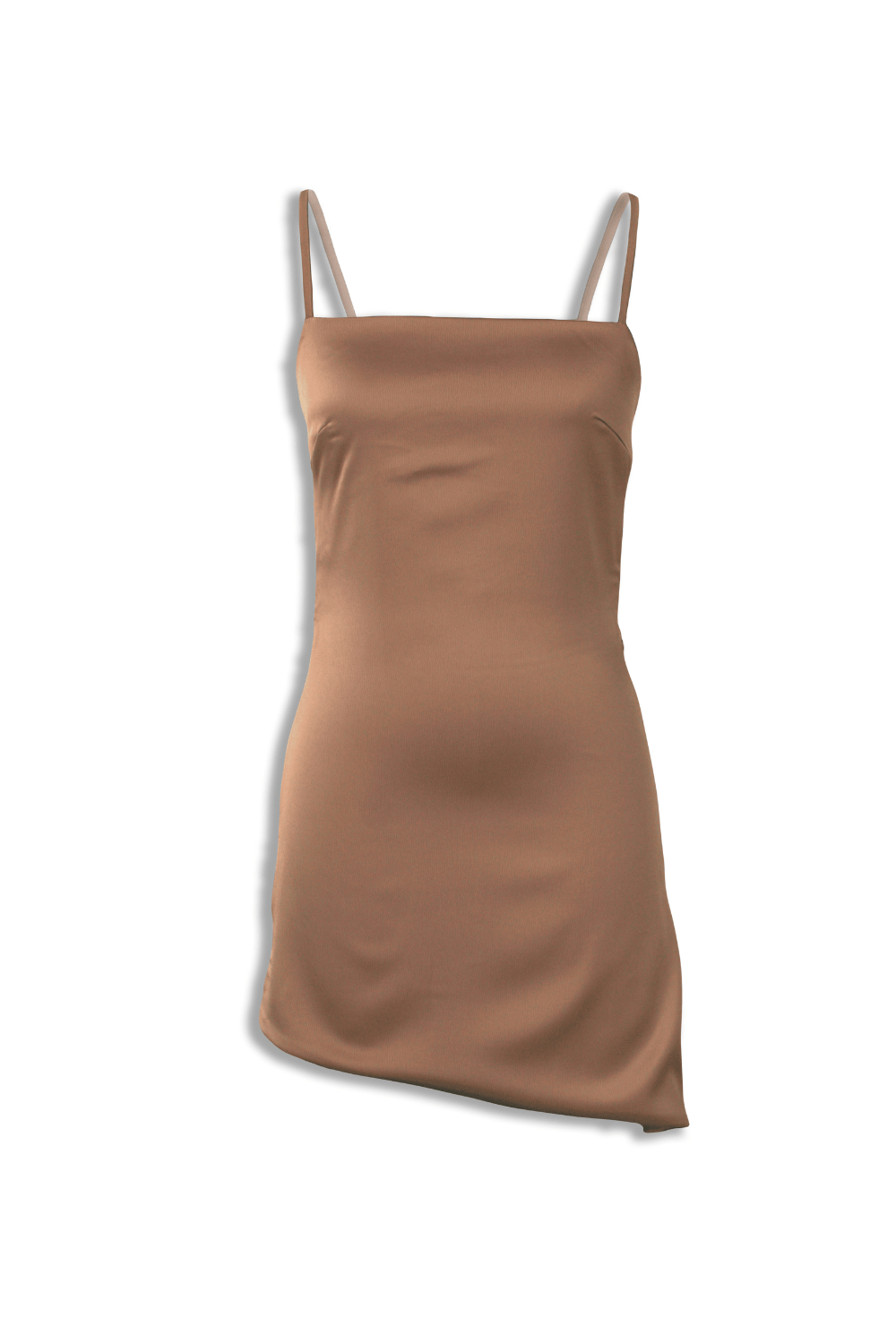 A sleeveless dusty rose satin mini dress party wear from Beeglee