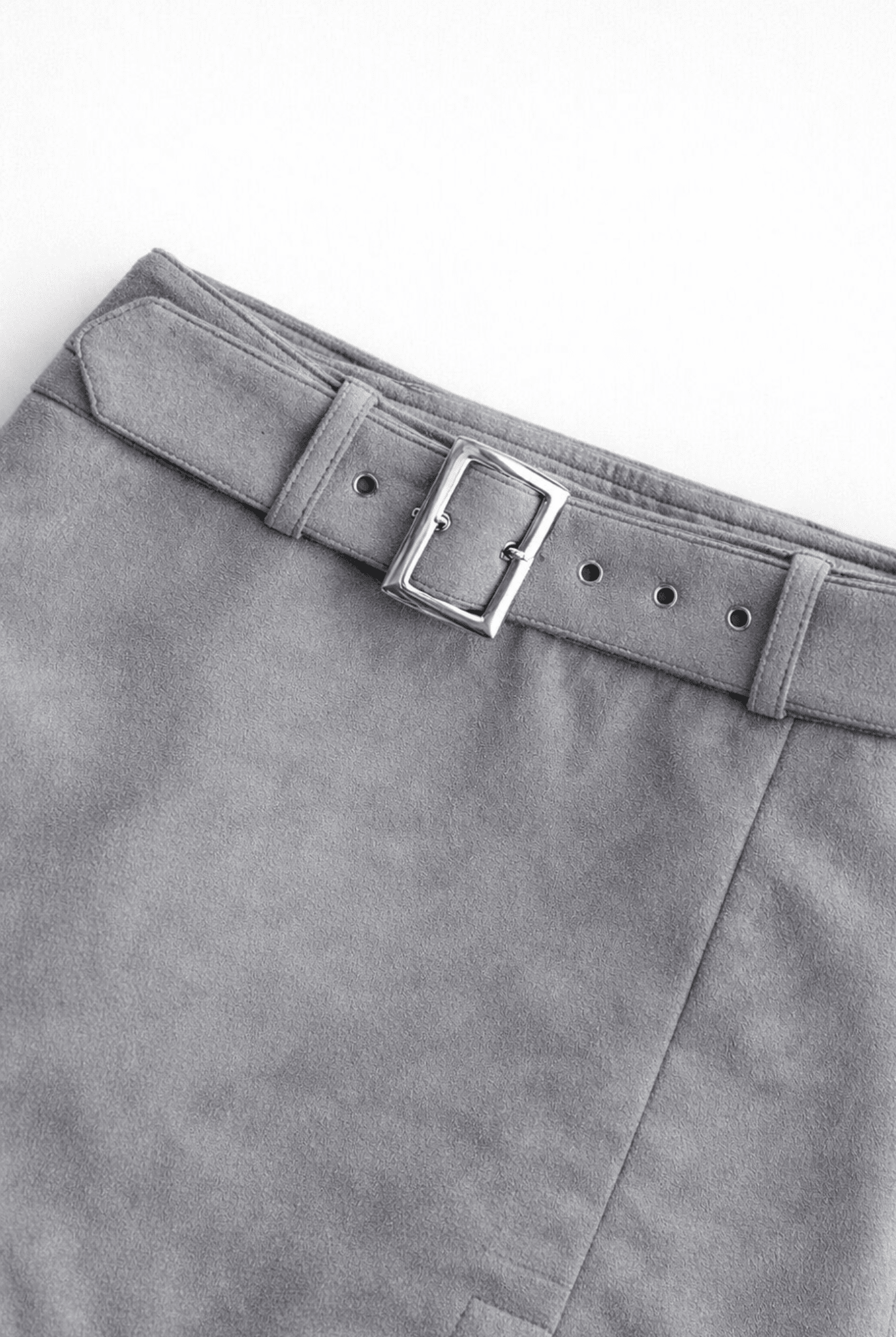 Grey Blush Belted Skirt - BEEGLEE