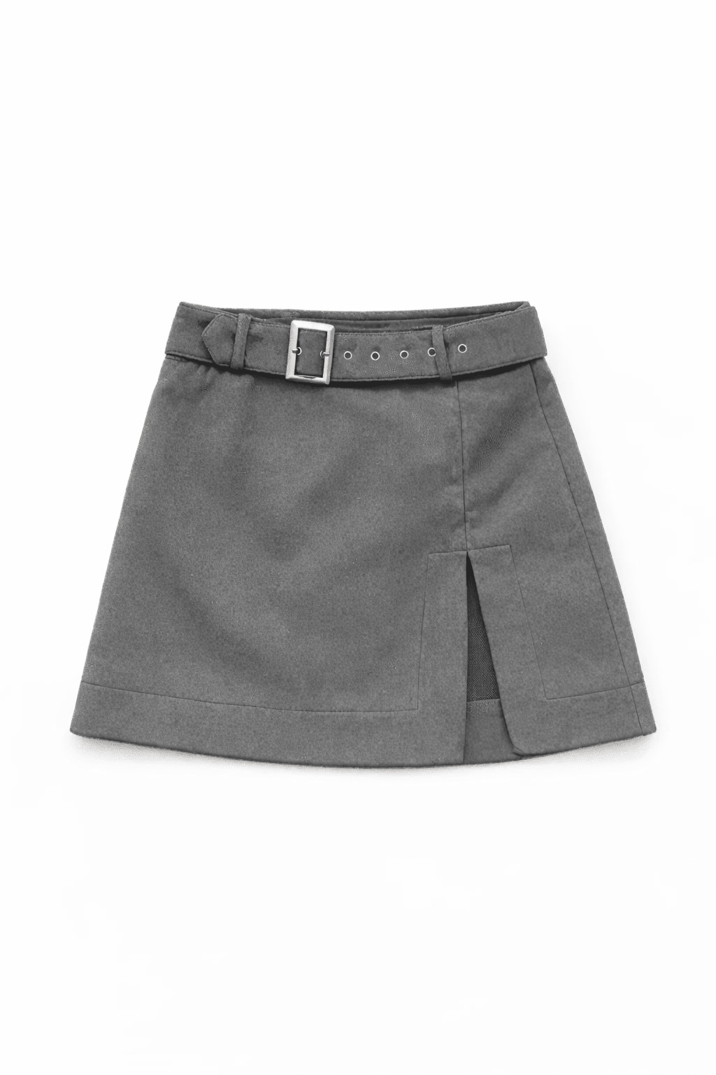 Grey Blush Belted Skirt - BEEGLEE