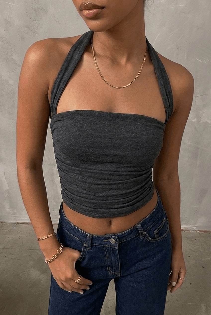 Grey carousel Top - BEEGLEE