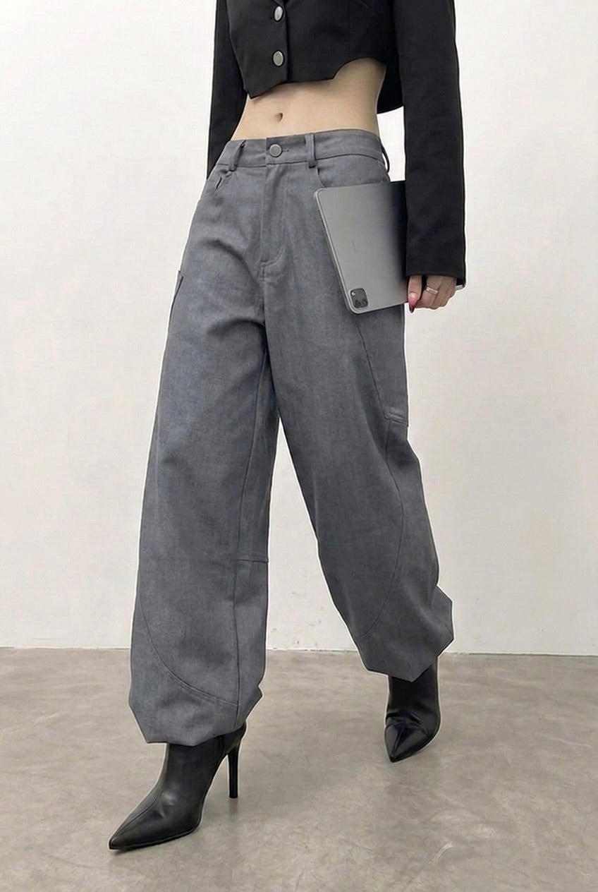 Grey Carpenter Pants - BEEGLEE
