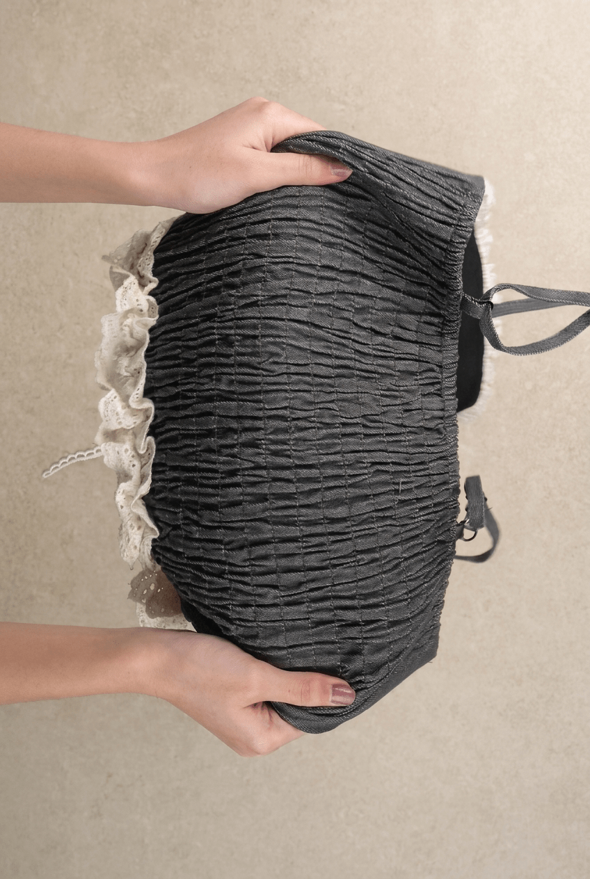Grey Crush Denim Corset - BEEGLEE