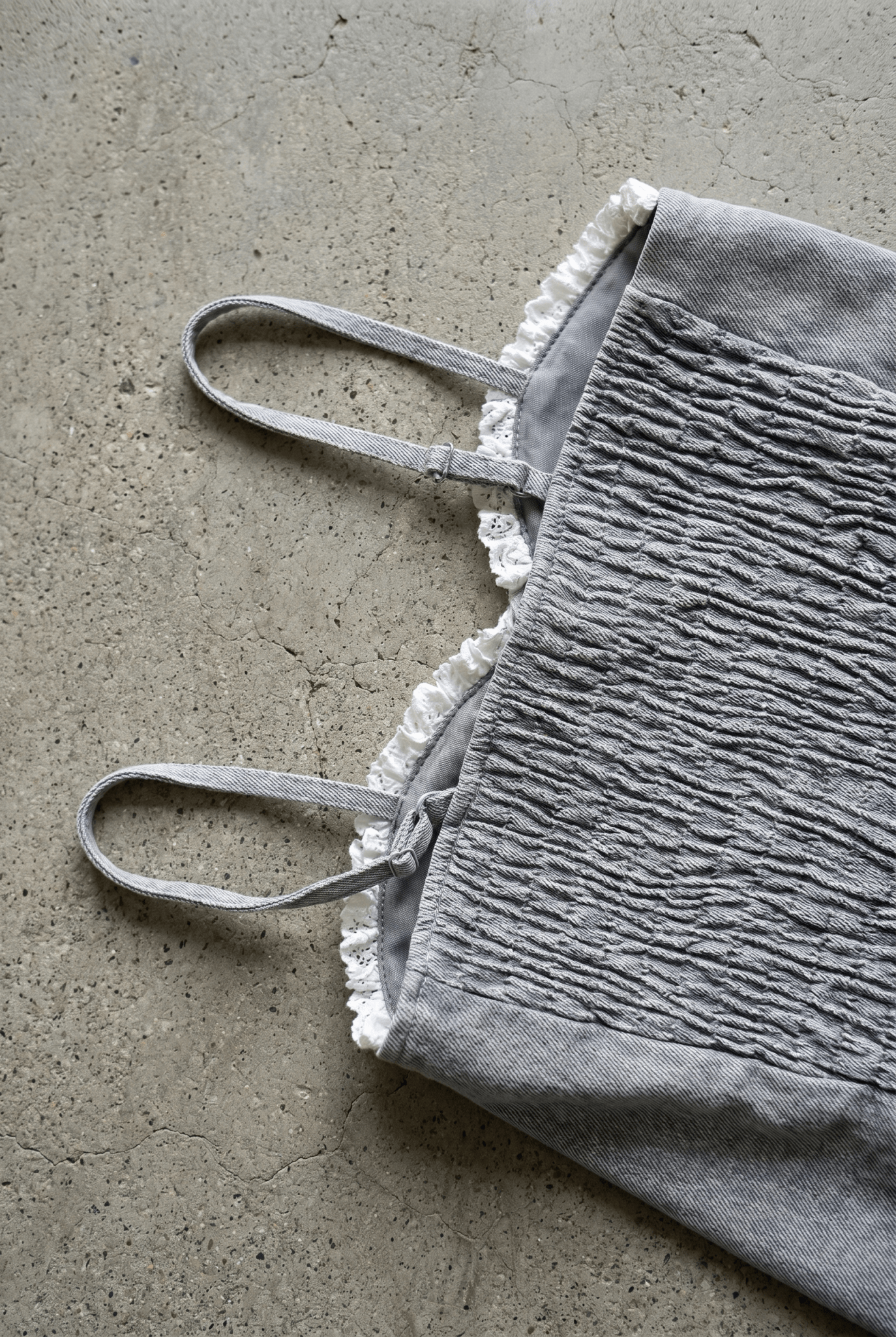 Grey Crush Denim Corset - BEEGLEE