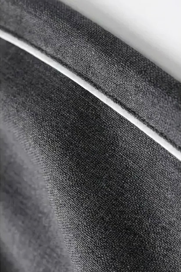 Grey Frill Linen pants - BEEGLEE