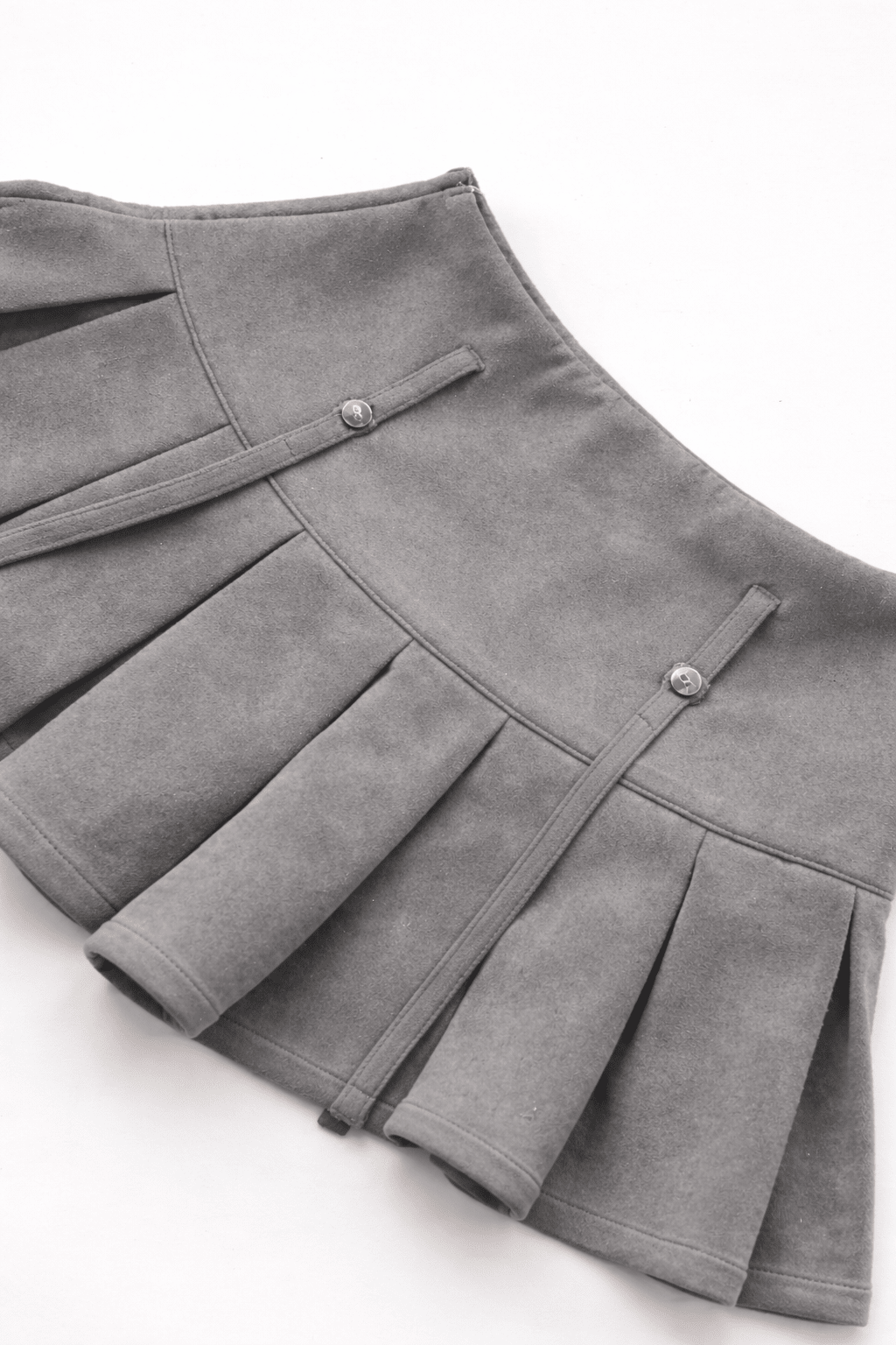 Grey Harness Pleat Skort - BEEGLEE