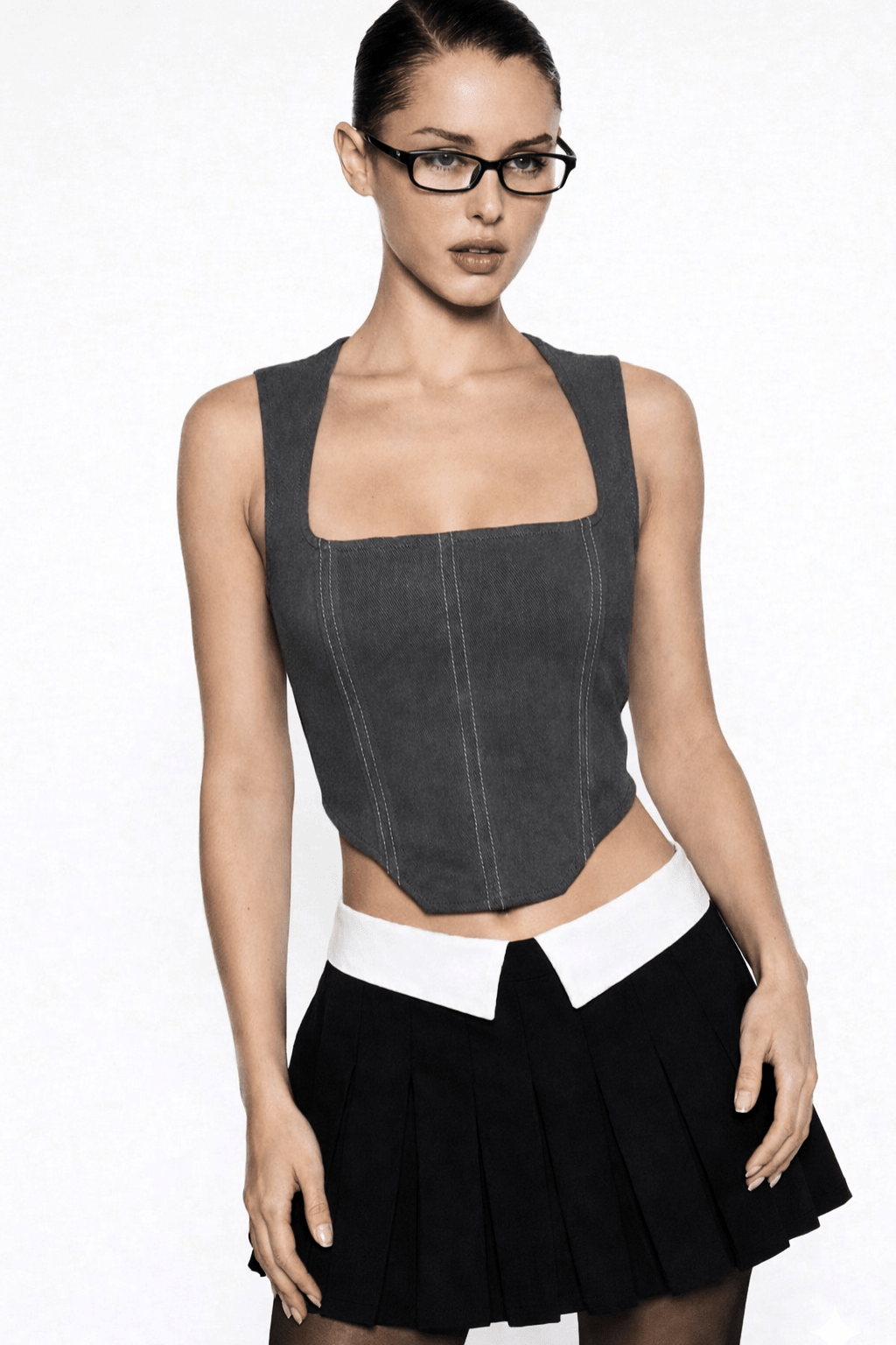 Grey Overtime Backless Corset - BEEGLEE