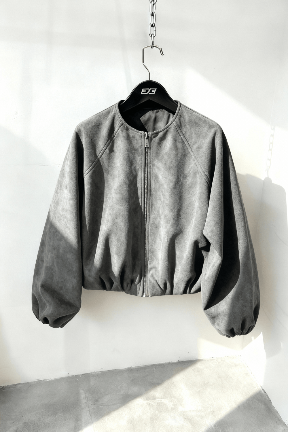Grey Seoul Air Suede Jacket - BEEGLEE
