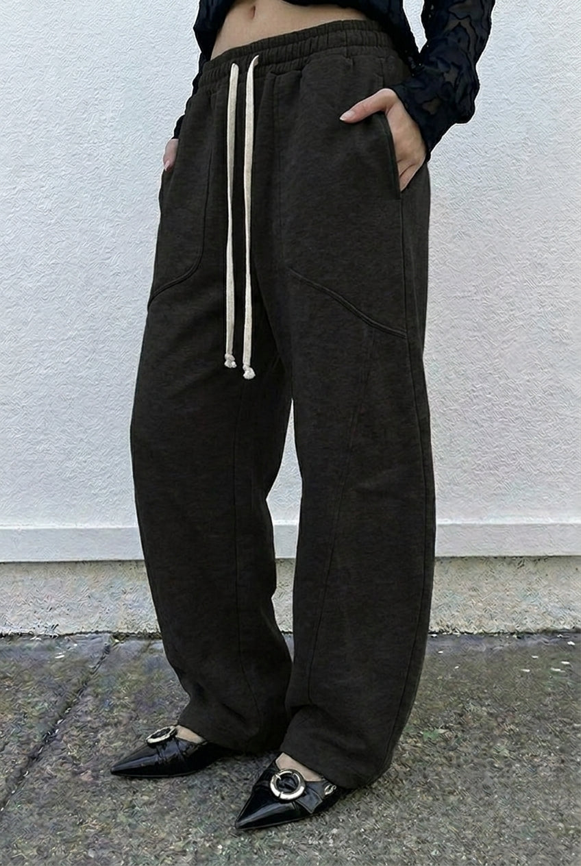 Black Curved Barrel Sweatpants